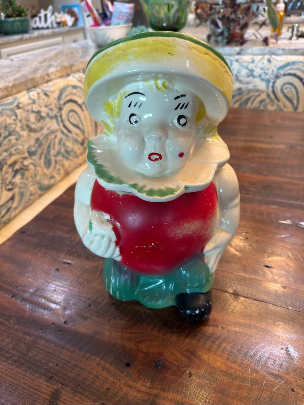 Vintage Rare Ceramic Cookie Jar, Albert Apple by FKR PD & Co, 1942